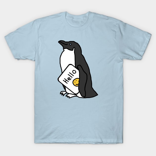 Cute Penguin Says Hello T-Shirt by ellenhenryart